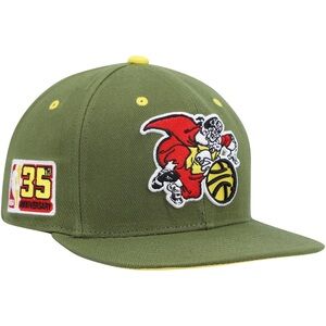 Knicks side patch fitted RARE olive green